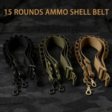 15 Rounds Ammo Shell Belt Rifle 12 Gauge Pouch 2 Point Sling Holster Shoulder Strap Outdoor Hunting Accessories
