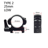 2Pcs /Pack 25.4mm 30mm Low High Medium Profile For 20mm Picatinny Rail Steel Scope Rings Quick Release Hunting Rifle Accessories