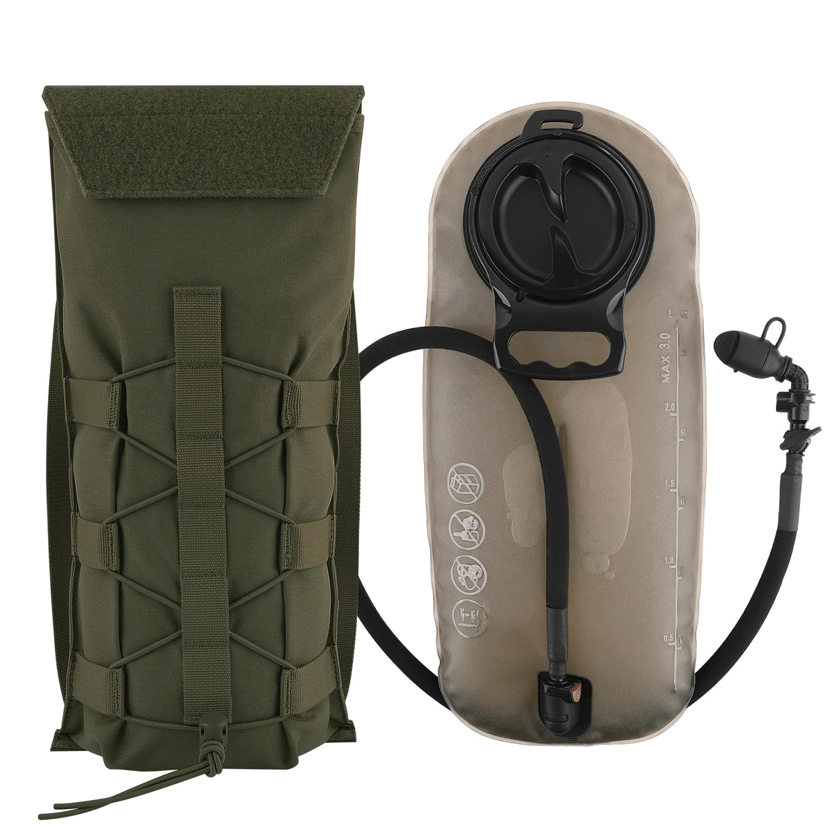 Tactical Hydration Pack — 3L MOLLE Water Bladder Pouch