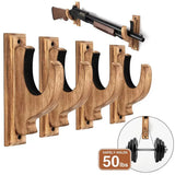 4pcs/2pcs/1pc wooden wall mounted gun rack, home hunting rifle storage rack, bow and arrow gun wall decoration rack