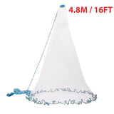 6/8/10/12/16FT Fishing Cast Net Bait Easy Throw Hand Cast Strong Nylon