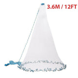 6/8/10/12/16FT Fishing Cast Net Bait Easy Throw Hand Cast Strong Nylon