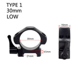 2Pcs /Pack 25.4mm 30mm Low High Medium Profile For 20mm Picatinny Rail Steel Scope Rings Quick Release Hunting Rifle Accessories