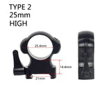 2Pcs /Pack 25.4mm 30mm Low High Medium Profile For 20mm Picatinny Rail Steel Scope Rings Quick Release Hunting Rifle Accessories