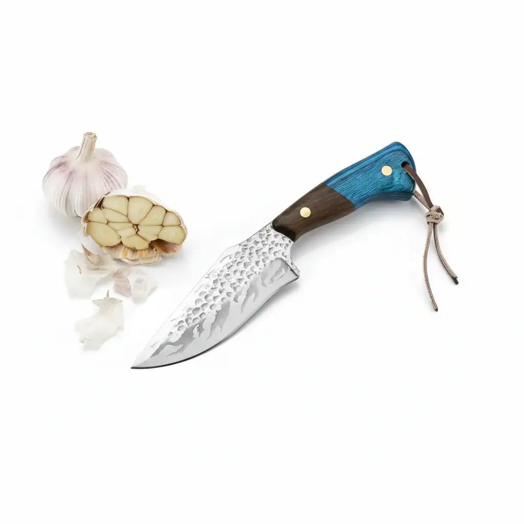 Damascus Outdoor Fixed Blade Knife Outdoor Knife With Leather Sheath
