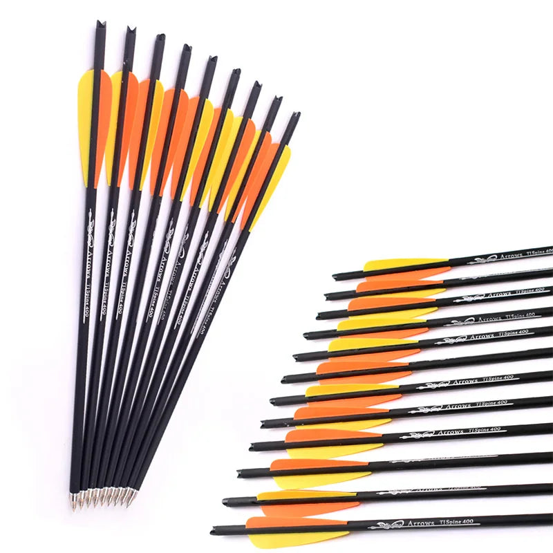 12/24Pcs 16/17/18/20/22 Inches Archery carbon arrows 400 Spine with