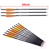 12/24Pcs 16/17/18/20/22 Inches Archery carbon arrows 400 Spine with