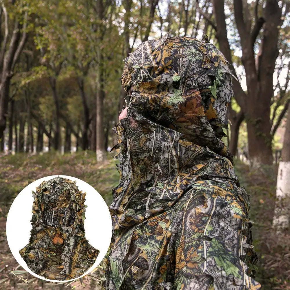 Camouflage Leafy Hat 3D Full Face Mask