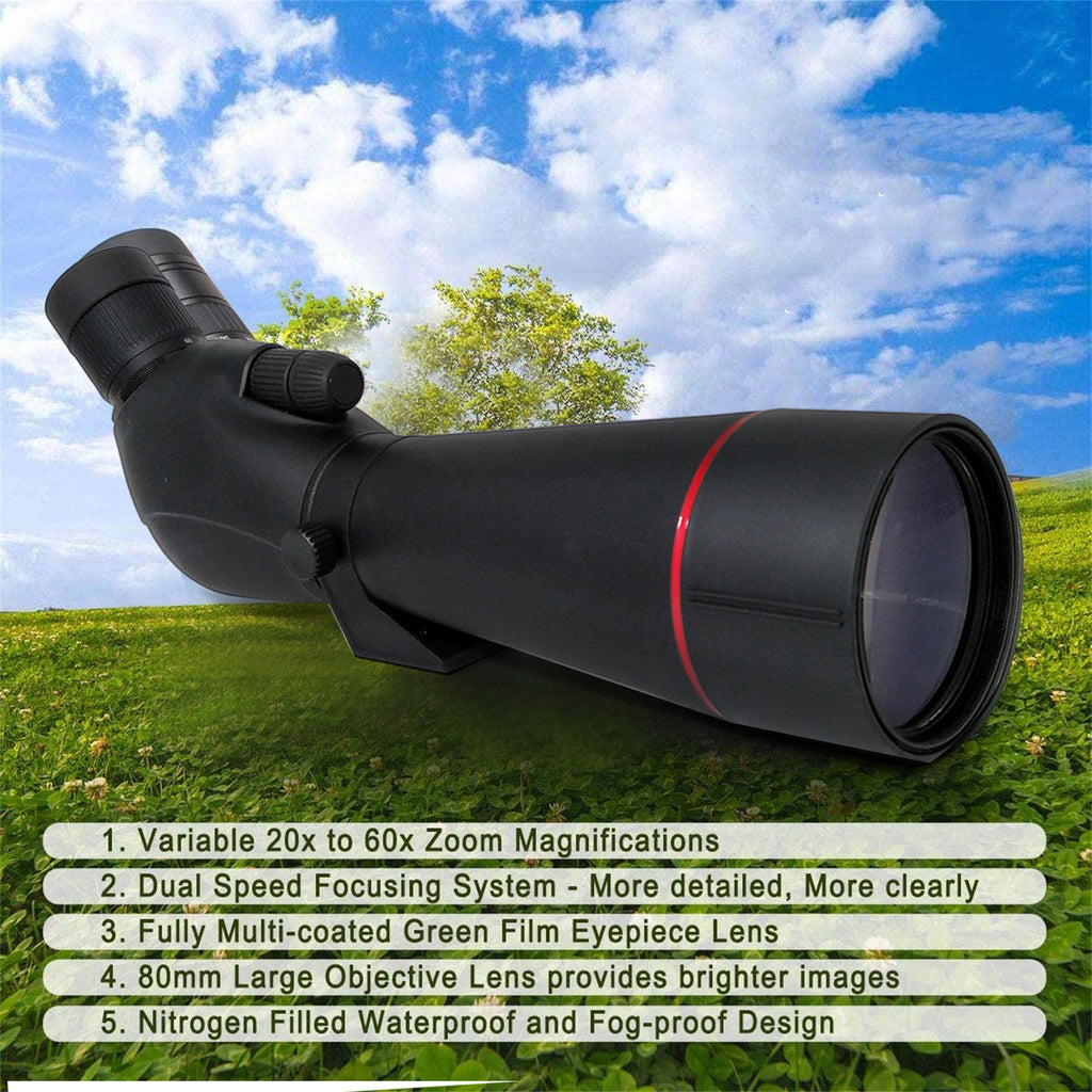 Newest 20-60x80 Waterproof Spotting Scope With Tripod