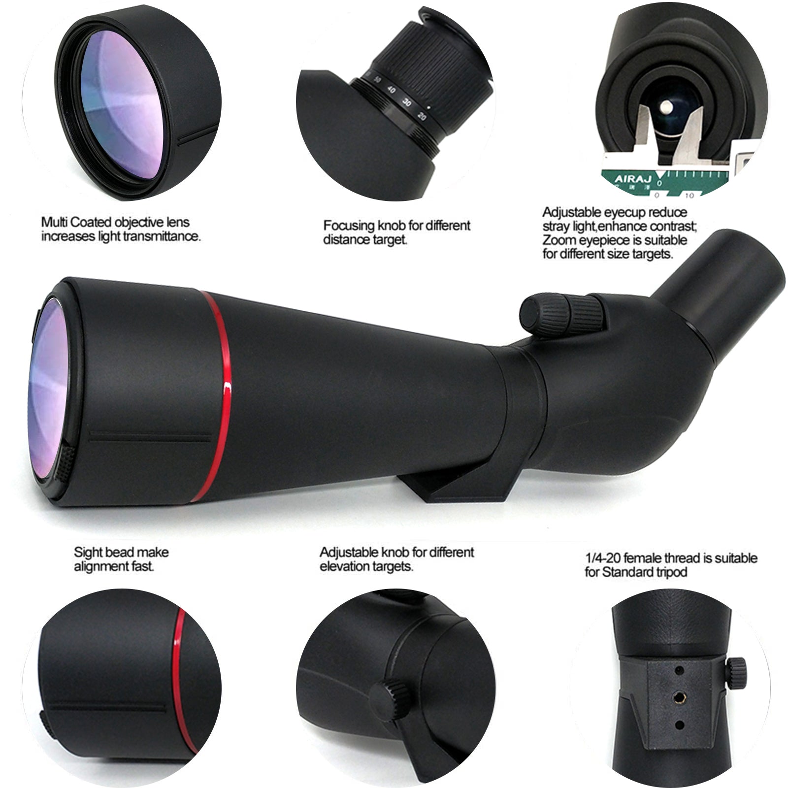 Newest 20-60x80 Waterproof Spotting Scope With Tripod