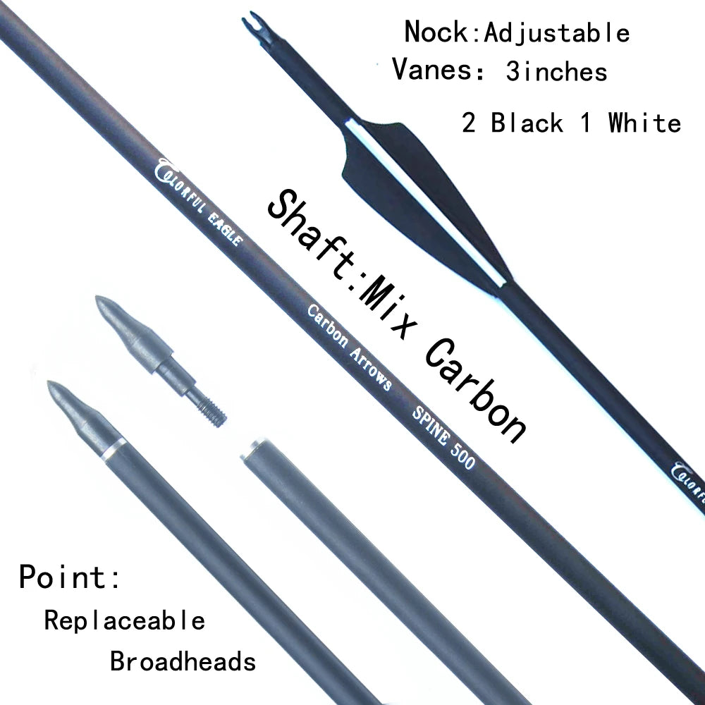 Carbon Arrow 28 Inch 30 Inch 31 Inch Spine 500