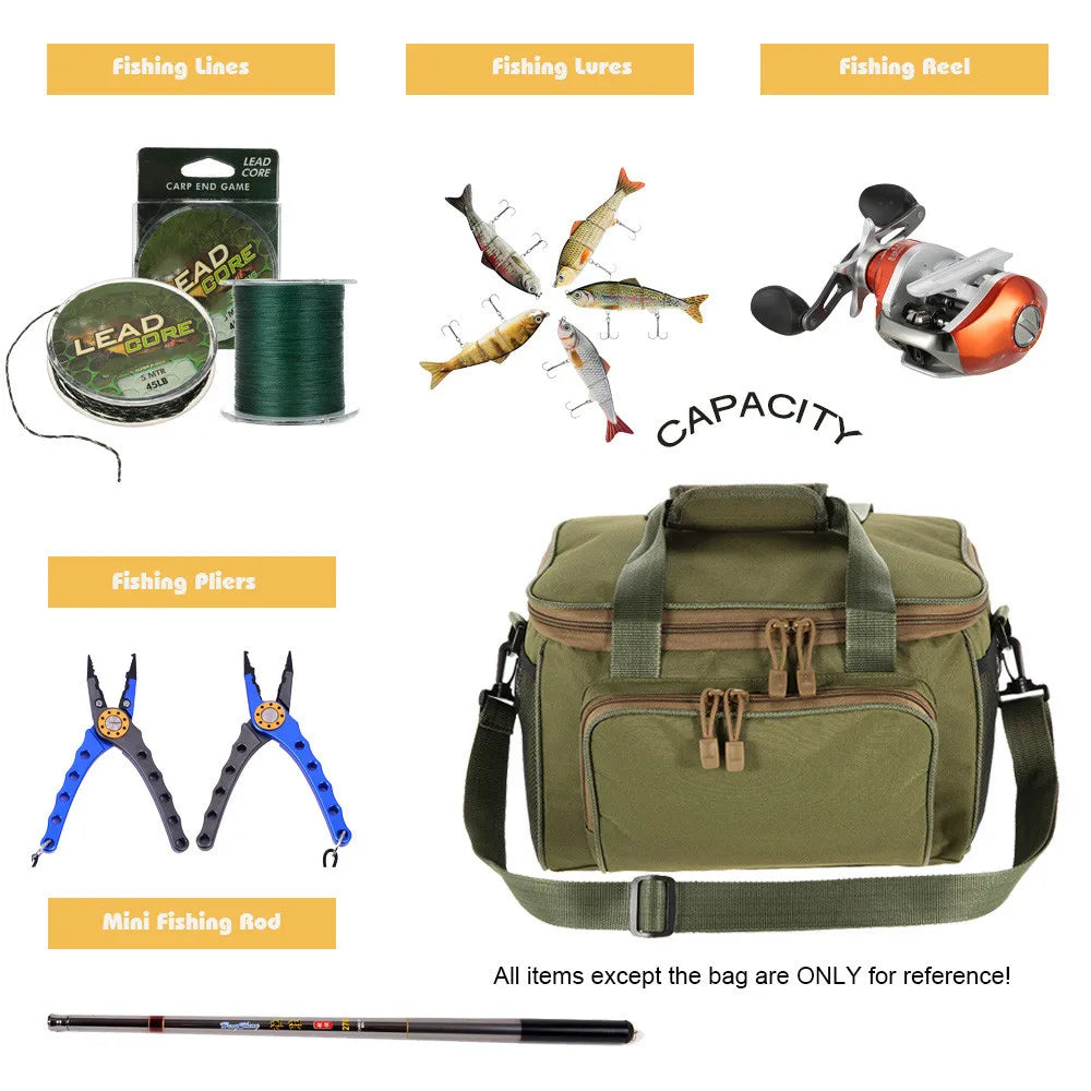 Lixada Fishing Bag Portable Multifunction Canvas
