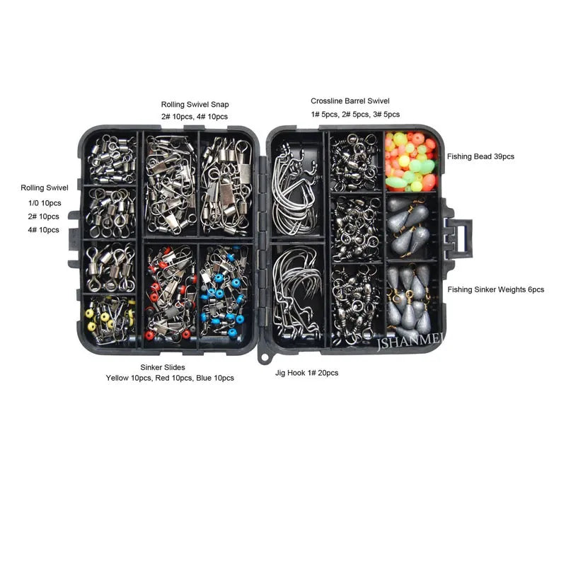 JSM 160pcs/Box Fishing Accessories Kit