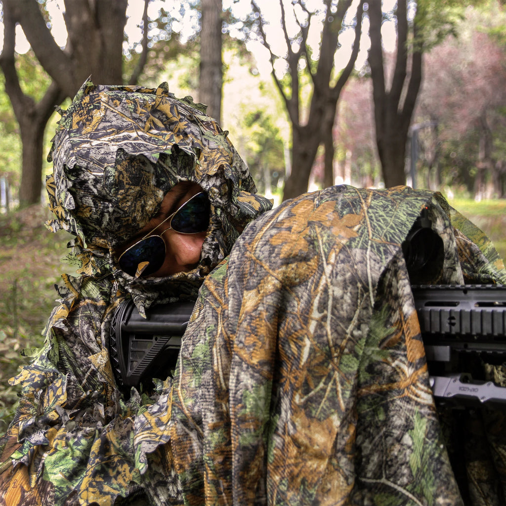 Camouflage Leafy Hat 3D Full Face Mask