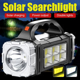 2024 Powerful LED Flashlight USB+Solar Rechargeable Flashlight COB
