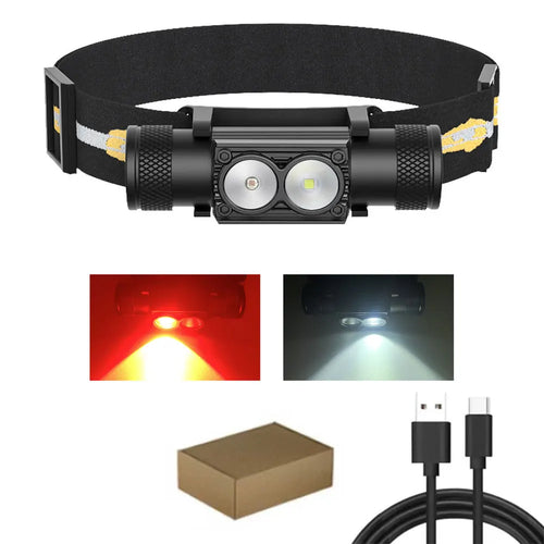 Newest LED Mini Headlamp High Power White Red Headlight 18650