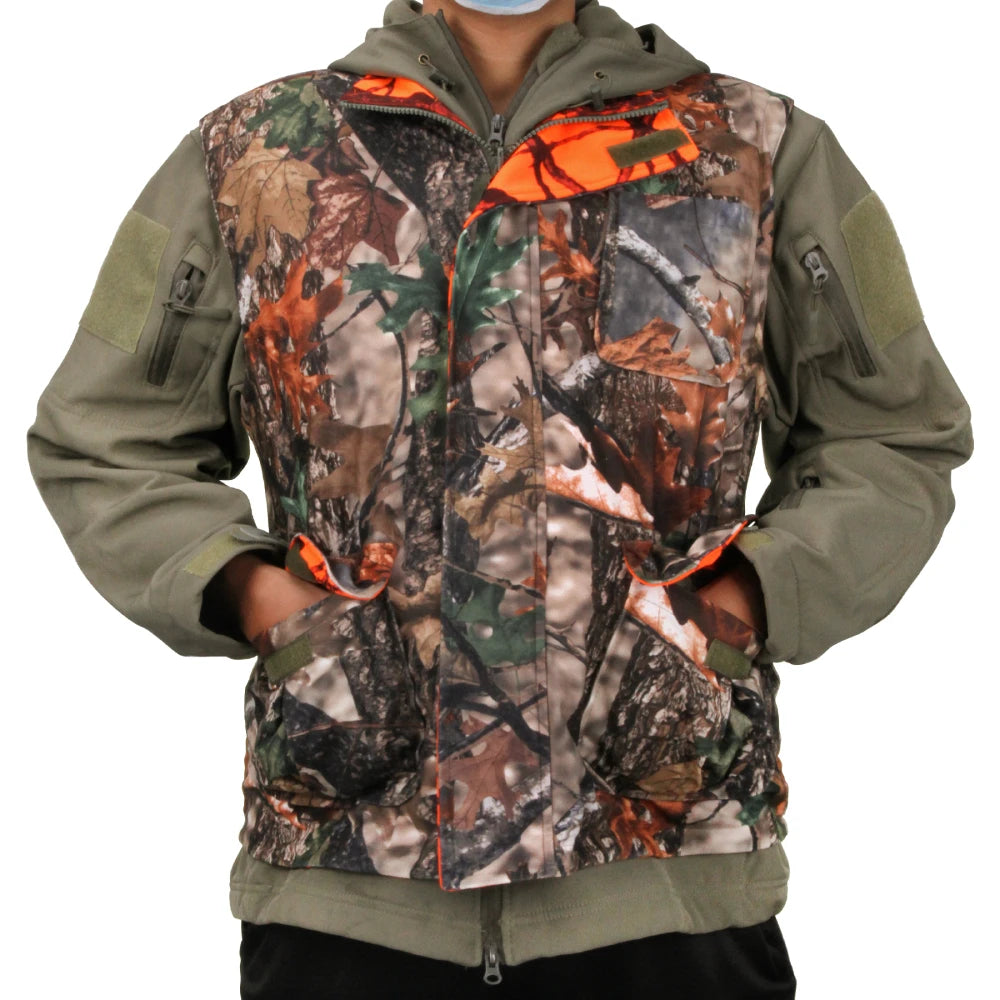 Orange Hunting Vest Sleeveless Jacket Camouflage