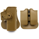 Tactical Gun Holster with Double Magazine Pouch Pistol Holster Belt