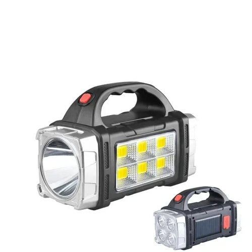 2024 Powerful LED Flashlight USB+Solar Rechargeable Flashlight COB