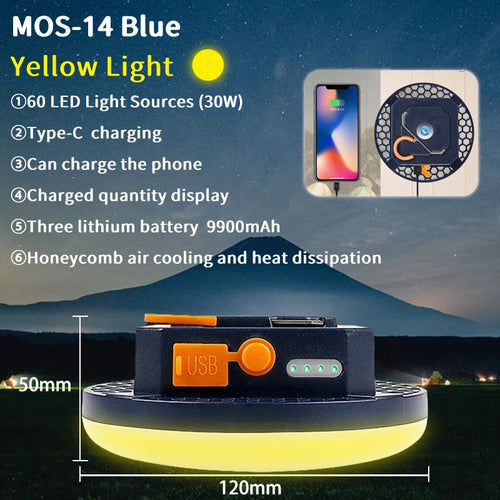 MOSLIGHTING 9900mAh Rechargeable Powerful Light Camping Lantern with