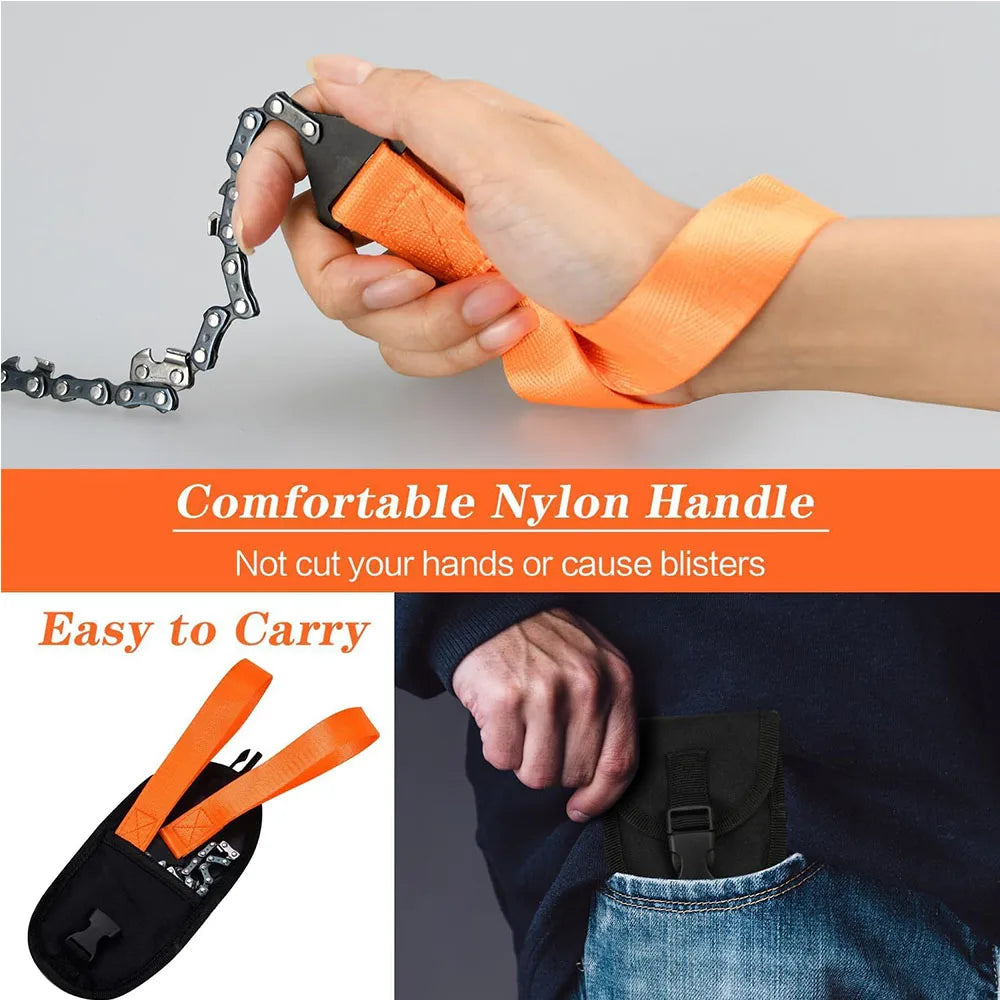 24 Inch Pocket Chain Rope Saw Portable Hand Saw With Sharp Teeth