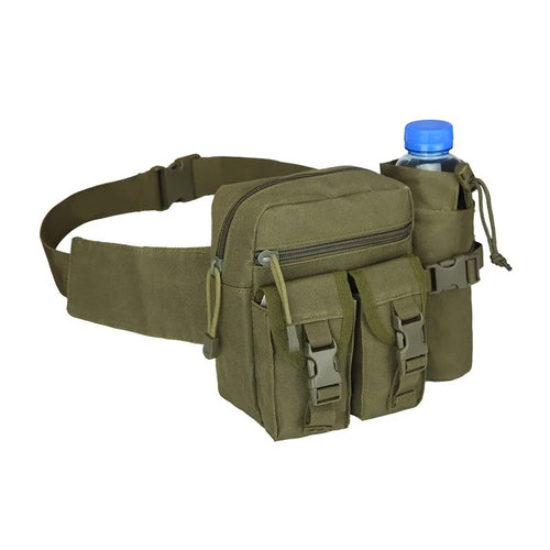 Tactical Men Waist Pack Nylon Hiking Water Bottle Phone Pouch Outdoor