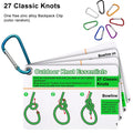Outdoor Knots Pocket Guide Waterproof Cards Mini Carabiner Rope Knots