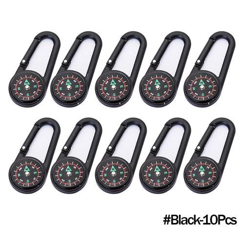 Outdoor Compass Carabiner Mini Camping Keychain Mountaineering Hiking