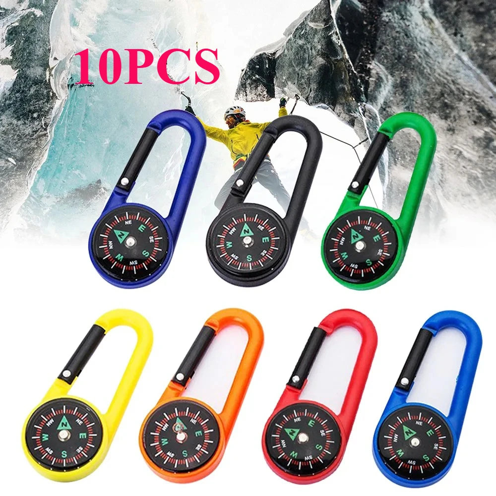 Outdoor Compass Carabiner Mini Camping Keychain Mountaineering Hiking