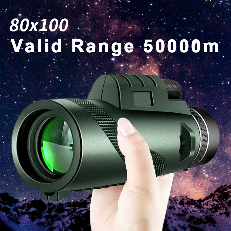 80x100 HD ZOOM Powerful Monocular Telescope Portable Binoculars Long