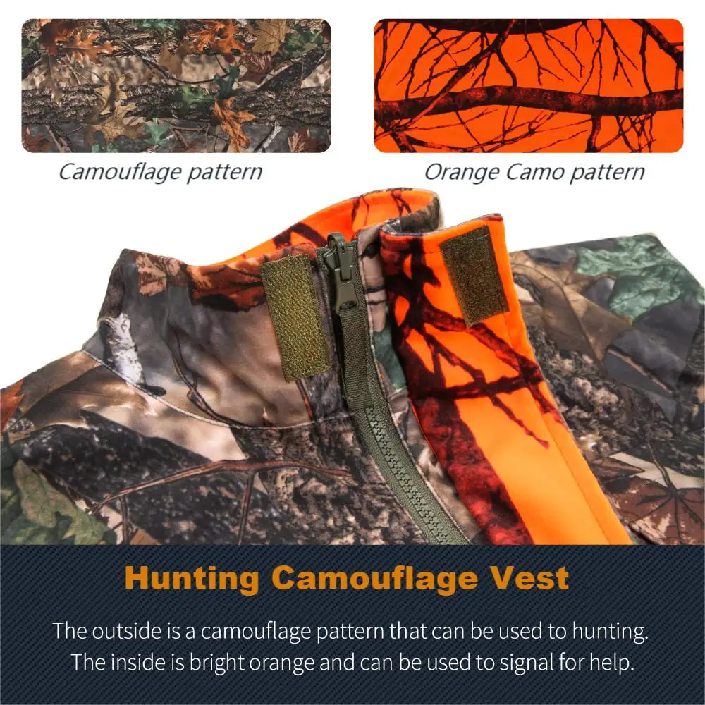 Orange Hunting Vest Sleeveless Jacket Camouflage
