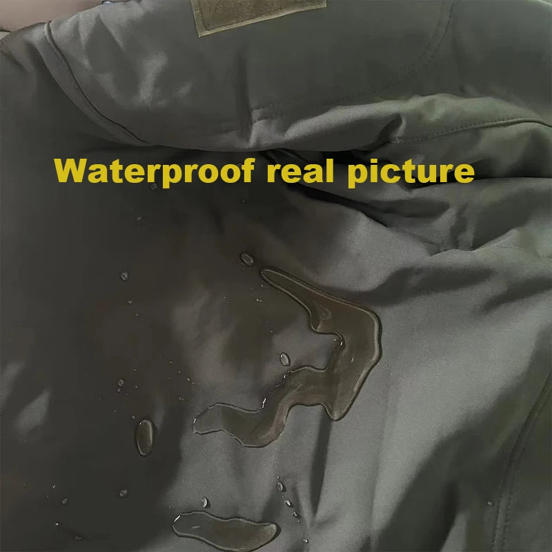 Men's Winter Autumn Warm Softshell Fleece Hood Cargo Jackets Camping