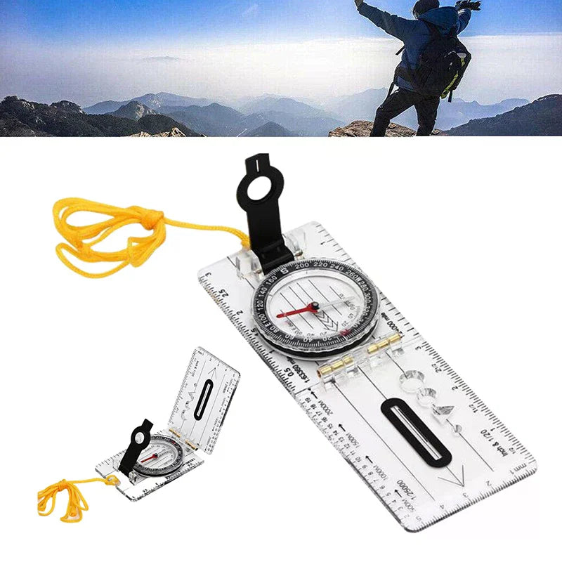 Compass Map Scale Ruler Folding Drawing Multifunctional Waterproof