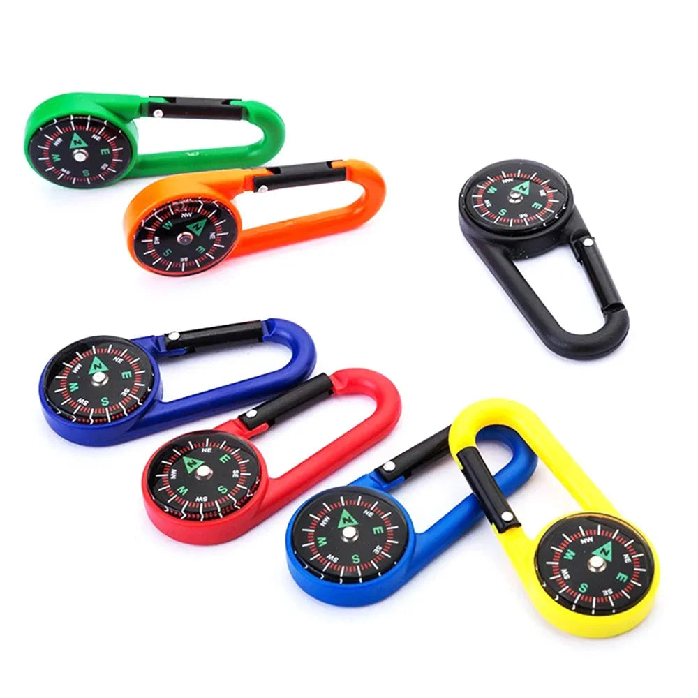 Outdoor Compass Carabiner Mini Camping Keychain Mountaineering Hiking
