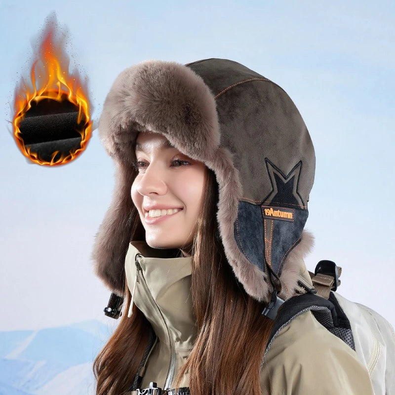 1pc Winter Warm Trapper Pilot Caps for Men,Hunting Warm Ear Flap
