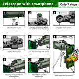 80x100 HD ZOOM Powerful Monocular Telescope Portable Binoculars Long