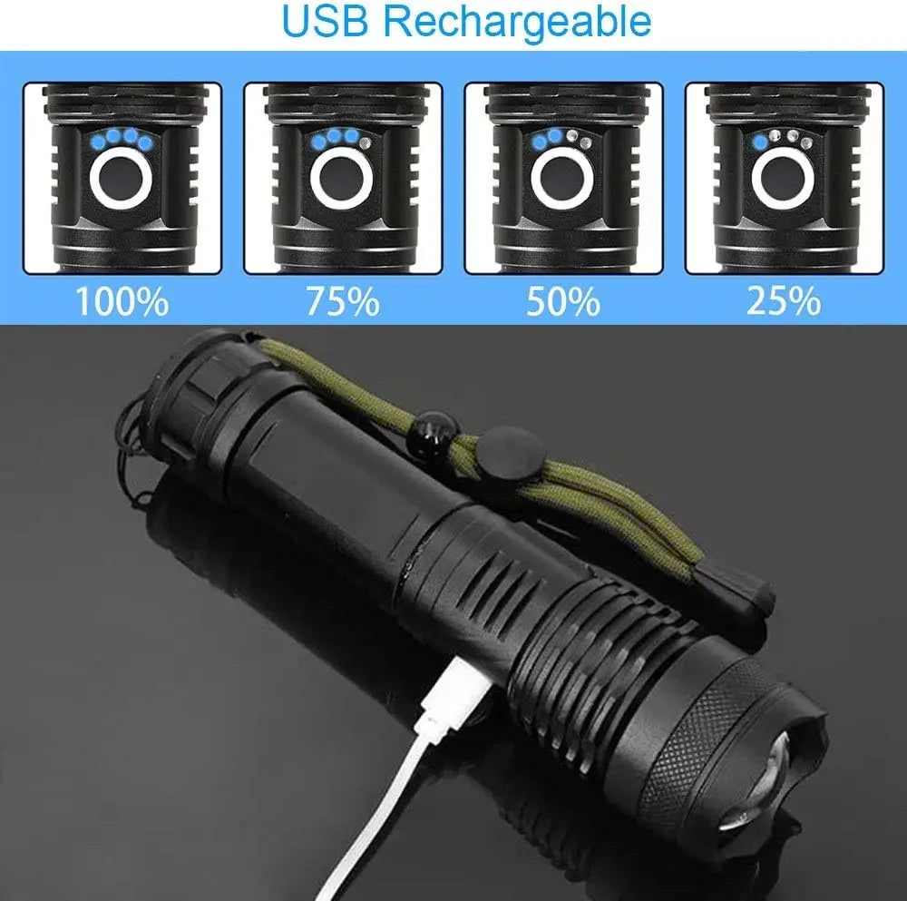 Rechargeable Flashlights High Power LED Tactical Flashlight Super