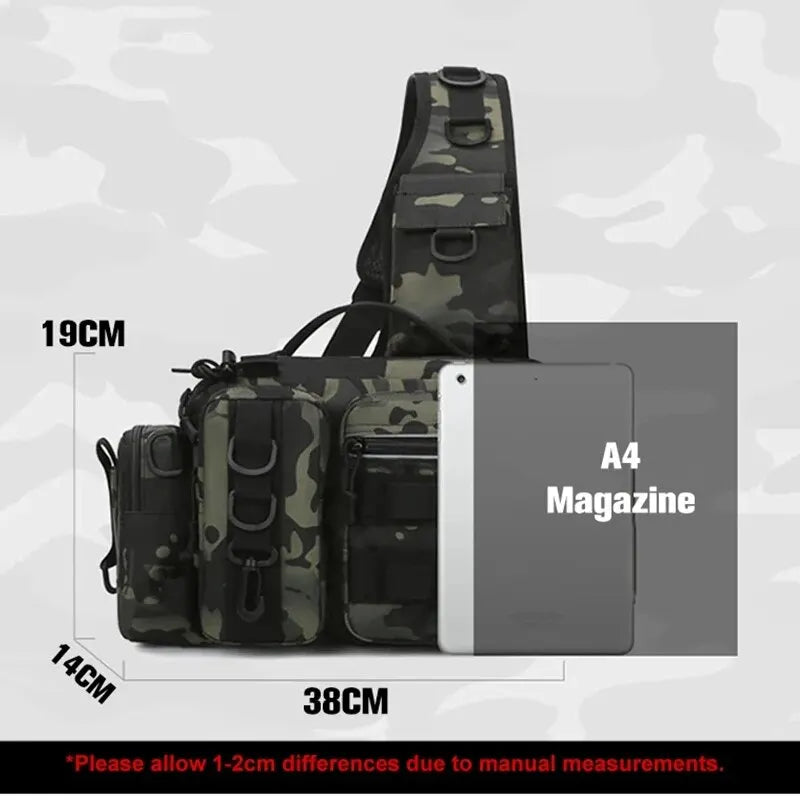 Men Fly Fishing Backpack With Rod Holder Sling Shoulder Bag
