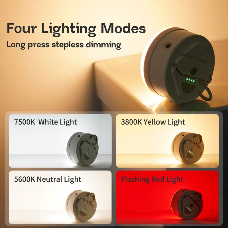 MOSLIGHTING Outdoor LED Camping Light 4 Modes MiNi Portable Hang Tent