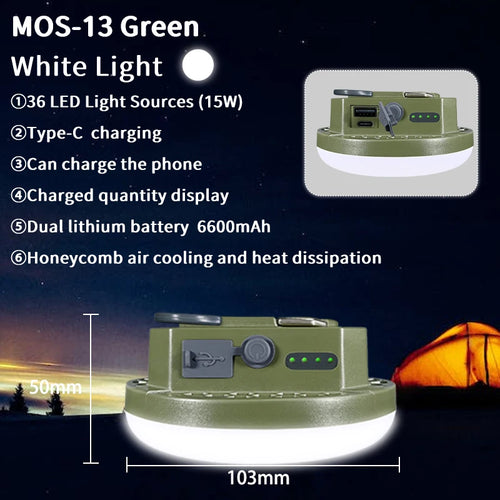 MOSLIGHTING 9900mAh Rechargeable Powerful Light Camping Lantern with