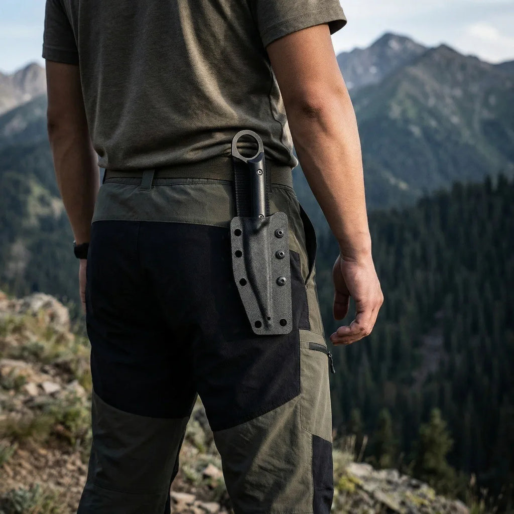 Fixed Blade Straight Knife Black Portable Stainless Steel Outdoor