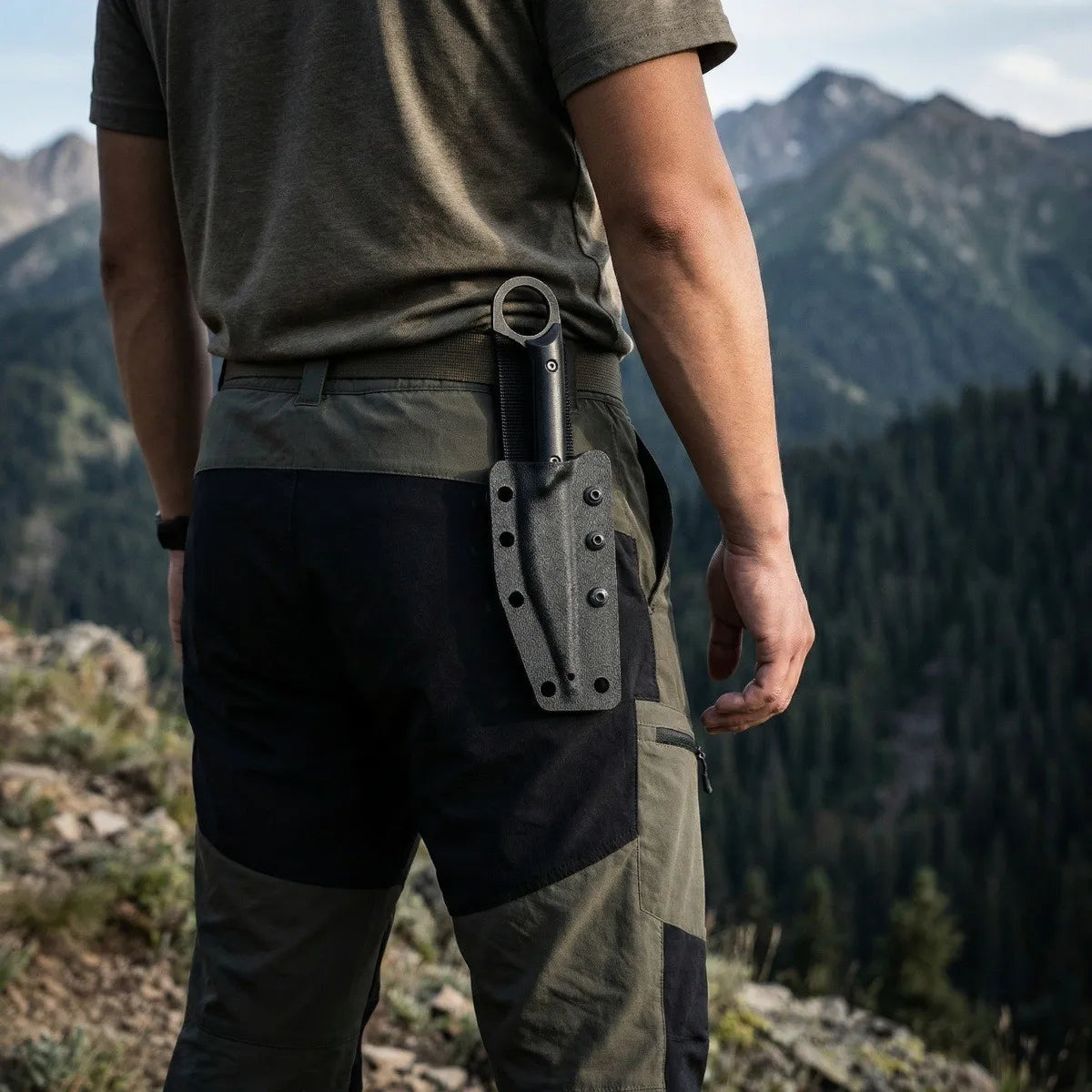 Fixed Blade Straight Knife Black Portable Stainless Steel Outdoor