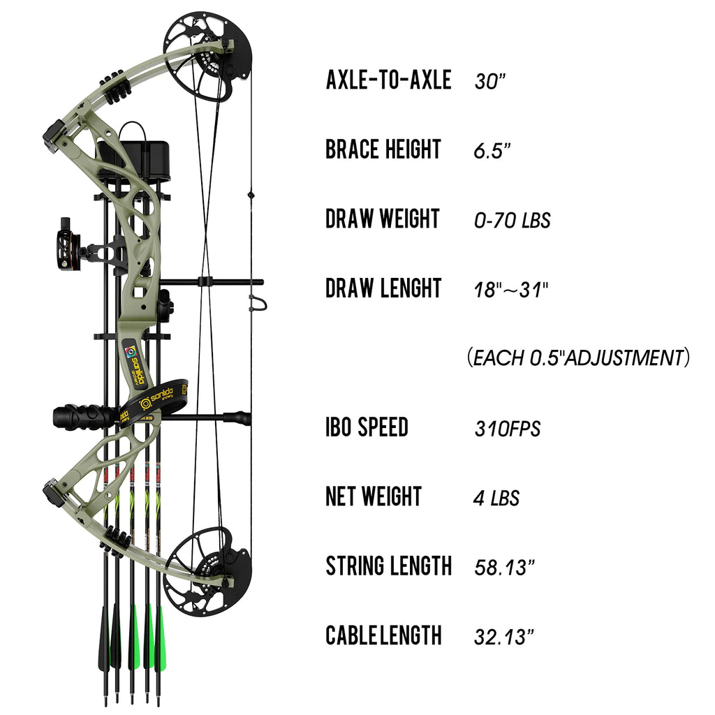 Sanlida Dragon X9 Hunting Compound Bow and Arrow Set