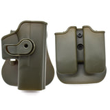 Tactical Gun Holster with Double Magazine Pouch Pistol Holster Belt