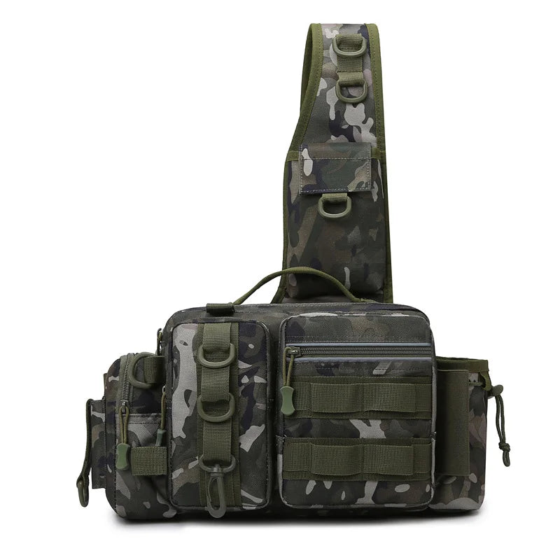 Men Fly Fishing Backpack With Rod Holder Sling Shoulder Bag