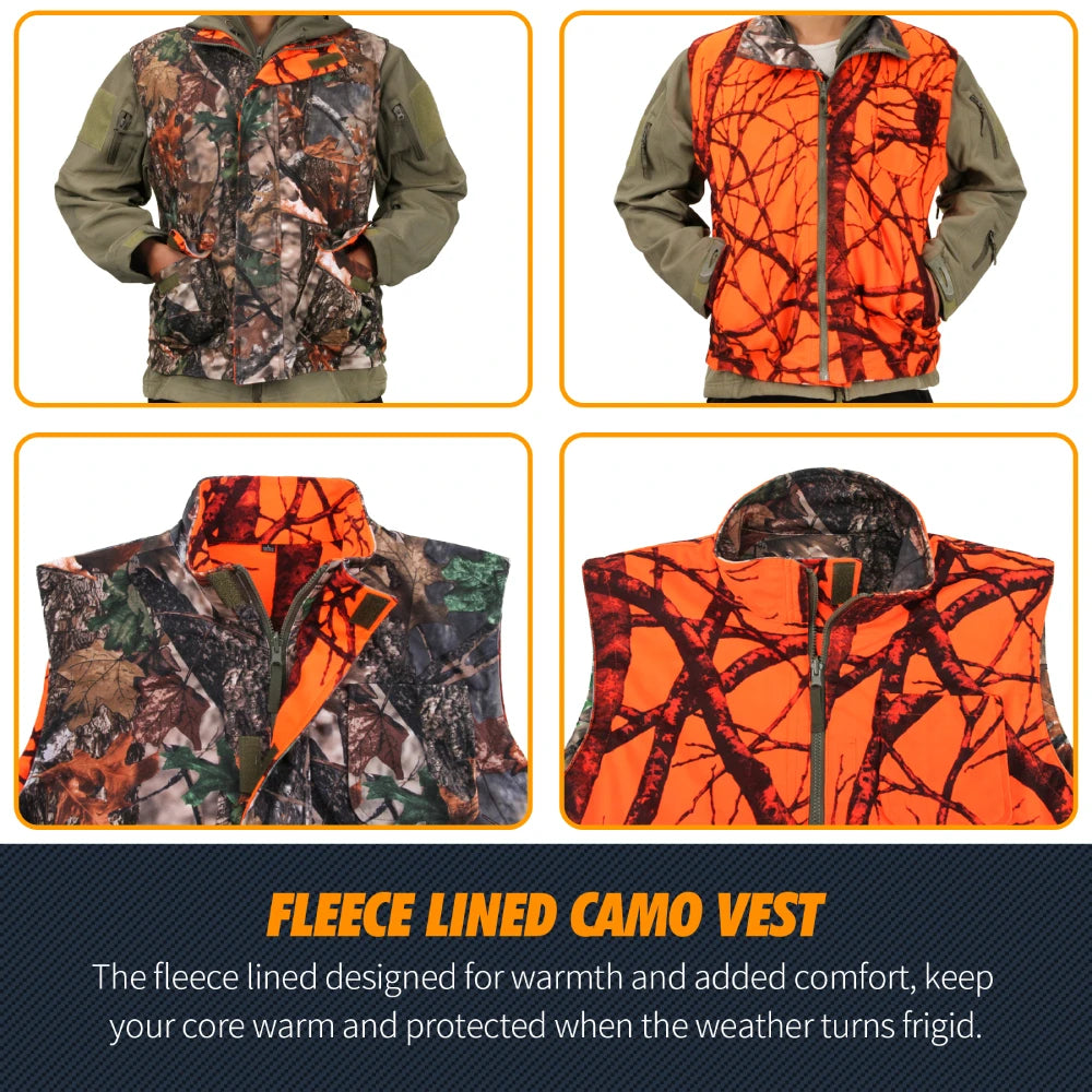 Orange Hunting Vest Sleeveless Jacket Camouflage