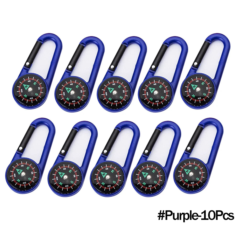 Outdoor Compass Carabiner Mini Camping Keychain Mountaineering Hiking