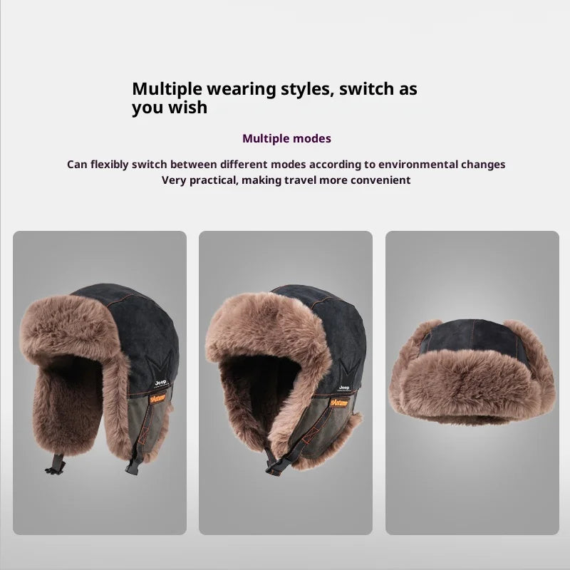 1pc Winter Warm Trapper Pilot Caps for Men,Hunting Warm Ear Flap