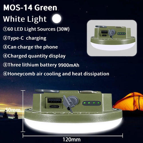 MOSLIGHTING 9900mAh Rechargeable Powerful Light Camping Lantern with