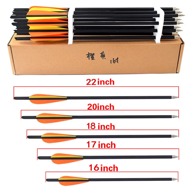 12/24Pcs 16/17/18/20/22 Inches Archery carbon arrows 400 Spine with